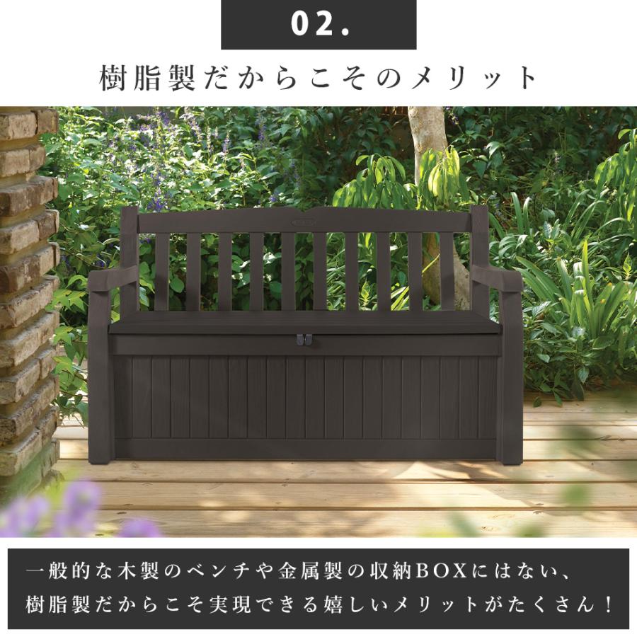 屋外ベンチ収納ストッカー 屋外収納庫 屋外用物置 収納ボックス 収納庫