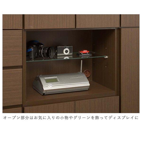 日本製 突っ張り壁面キャビネット オープン ダークブラウン ディスプレイ シンプル 完成品 可動棚 コード穴付きリビング ダイニング 木目調 国産_6