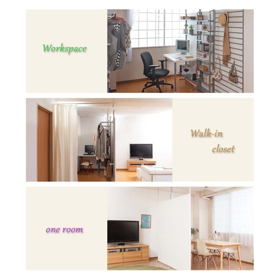 突っ張り間仕切りハンガーラック2段 幅60cm 突っ張り つっぱり