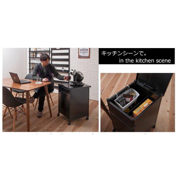 スチール製マルチワゴン ブラック ワゴン サイドワゴン 収納ワゴン デスクサイドワゴン サイドチェスト サイドキャビネット デスクキャビネット_7