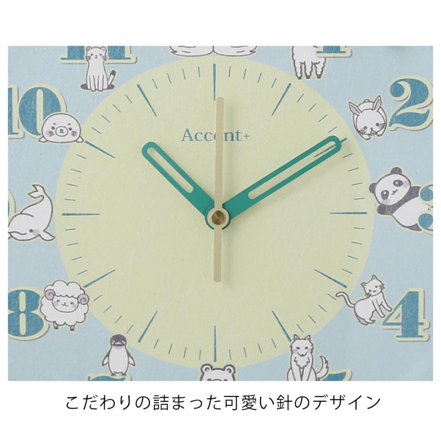 A+ (アクセントプラス) 白い動物たち 掛け時計 (クオーツ) 30cm 知育