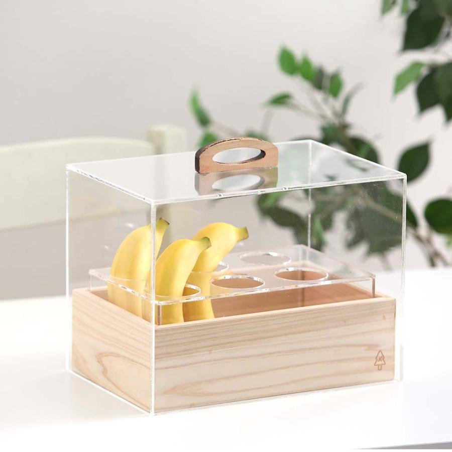 A+ (アクセントプラス) kigumi バナナケース 収納 ケース 保存 保管 ストック ばなな フルーツ 果物 バナナスタンド アンティーク バナナホルダー 木製の画像