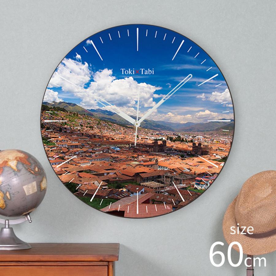 Toki Tabi クスコの街並み 60cm 大型時計 大きい 時計 壁掛け時計 日本製 絶景 風景 丸い 静か ペルー 南米 青空 海外 南米 海外旅行 山脈 雲の影 Prtt0003 レトロおしゃれ雑貨家具のプリズム 通販 Yahoo ショッピング