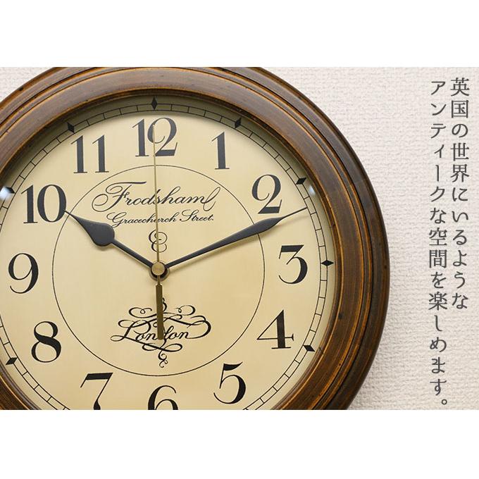 掛け時計 アンティーク調 クオーツ時計 おしゃれ 掛時計 連続秒針