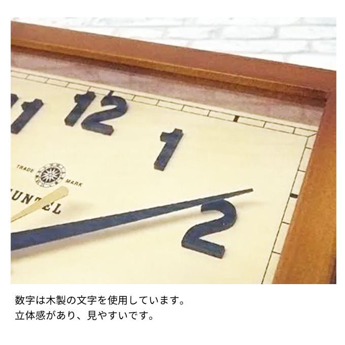 壁掛け時計 掛け時計 四角 アンティーク風 レトロ 木製 オシャレ