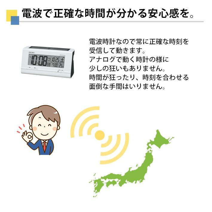 SEIKO（セイコー） 置時計 電波置き時計 置き時計 電波時計 温度計