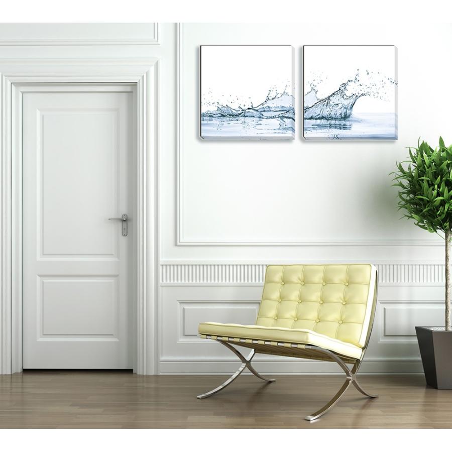 アートパネル water splash with reflection isolated 2枚セット  モダンアート 水の王冠 壁掛け 壁飾り 2枚の画像