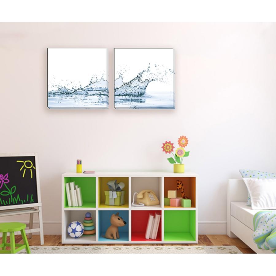 アートパネル water splash with reflection isolated 2枚セット  モダンアート 水の王冠 壁掛け 壁飾り 2枚の画像