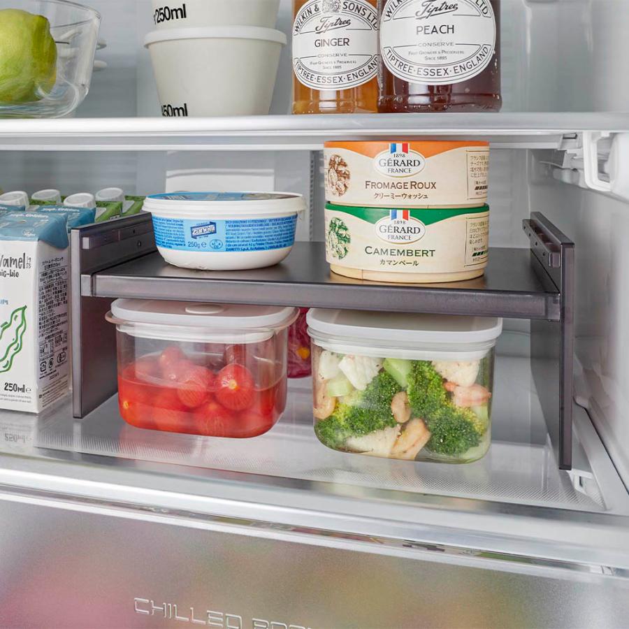 伸縮冷蔵庫中収納ラック タワー ラック 棚 収納ラック 仕切り棚 コの字