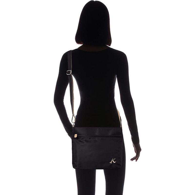 キタムラ 斜め掛け ショルダーバッグ R-0702 0.35kg ブラックカフェオレ 黒 15671 斜め掛け ショルダーバッグ 35kg ブラックカフェオレ 黒 サイズ ファスナー ナイロン