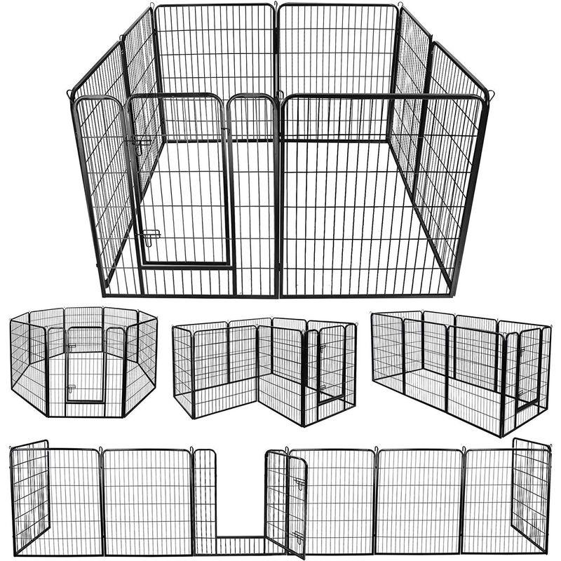 DUDUPET ペットフェンス 大型犬用 中型犬用 ペットケージ パネル8枚 四角ポール 折り畳み式 ペットサークル スチール製 複数連結可 ペットフェンス 大型犬用 中型犬用 ペットケージ パネル8枚 四角ポール 折り畳み式 ペットサークル スチール製 複数連結可