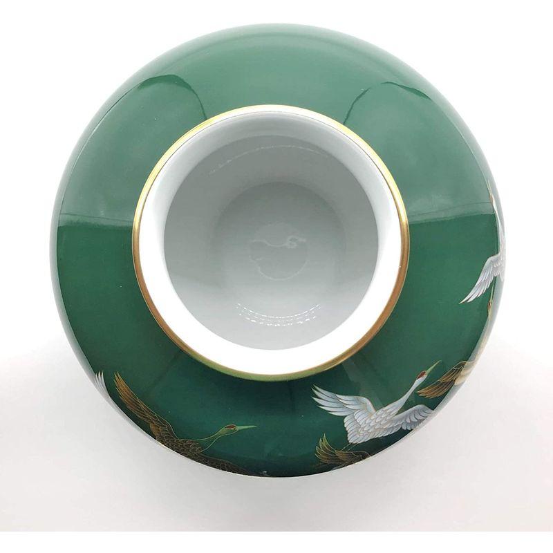 香蘭社 花瓶 鶴の舞 緑 大 1141-NB7 花瓶 鶴の舞 緑 大 NB7