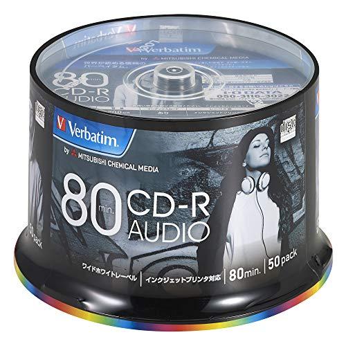 バーベイタムジャパンVerbatim Japan 音楽用 CD-R 80分 50枚 ホワイトプリンタブル 48倍速 MUR80FP50SV2（Yahoo!・SoyBeans）