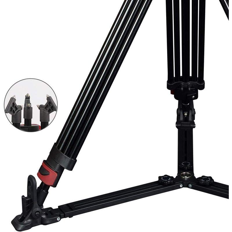 miliboo プロ三脚 レバー式 3段階伸縮可能 角度調節 耐荷重10Kg アルミ製 油圧ダンピング MTT609A MTT609A プロ三脚 レバー式 3段階伸縮可能 角度調節 耐荷重10Kg アルミ製 油圧ダンピング