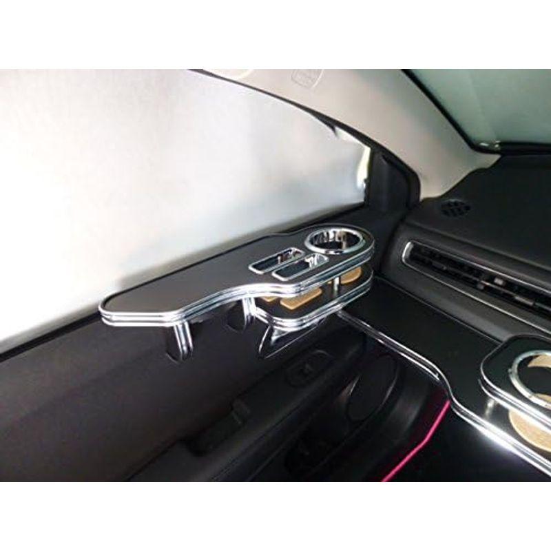 ヴェゼル サイドテーブル 運転席側、助手席側セット レザーブラック ブラックフルメッキ サイドテーブル 運転席側 助手席側セット レザーブラック ブラックフルメッキ 　