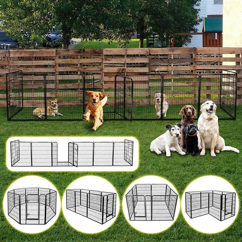 DUDUPET ペットフェンス 大型犬用 中型犬用 ペットケージ パネル8枚 四角ポール 折り畳み式 ペットサークル スチール製 複数連結可 ペットフェンス 大型犬用 中型犬用 ペットケージ パネル8枚 四角ポール 折り畳み式 ペットサークル スチール製 複数連結可