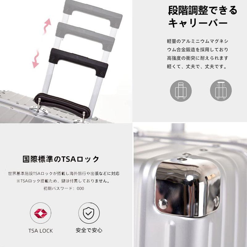 lanbao スーツケース オールアルミ合金 キャリーケース 機内持ち込み 大容量 アルミ合金ボディ TSAロック 静音ダブルキャスター 軽 TSAロック スーツケース オールアルミ合金 キャリーケース 機内持ち込み 大容量 アルミ合金ボディ 静音ダブルキャスター 軽 サイズ