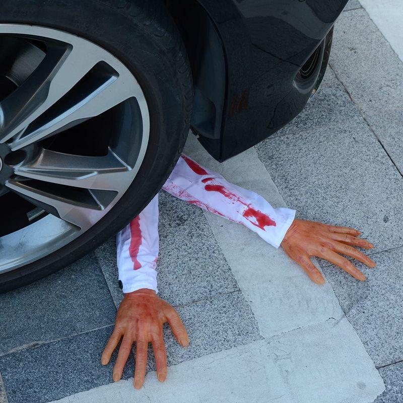 ハロウィン 偽の切断された腕の手 血まみれの人間の体パーツ 幽霊の家 吸血鬼 ゾンビ ハロウィン パーティー デコレーション 2個 (左右) ハロウィン 偽の切断された腕の手 血まみれの人間の体パーツ 幽霊の家 吸血鬼 ゾンビ パーティー デコレーション 2個 左右