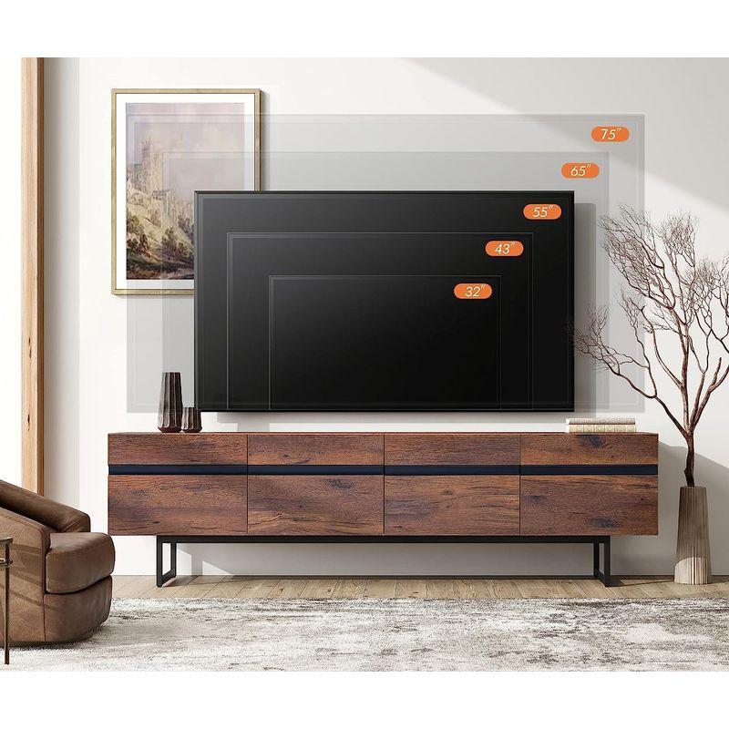 WAMPAT テレビ台 テレビボード 扉収納 可動式棚付き ローボード 32~75型対応 木製 スチール おしゃれ 幅180cm テレビ台 テレビボード 扉収納 可動式棚付き ローボード 75型対応 木製 スチール おしゃれ 幅180cm