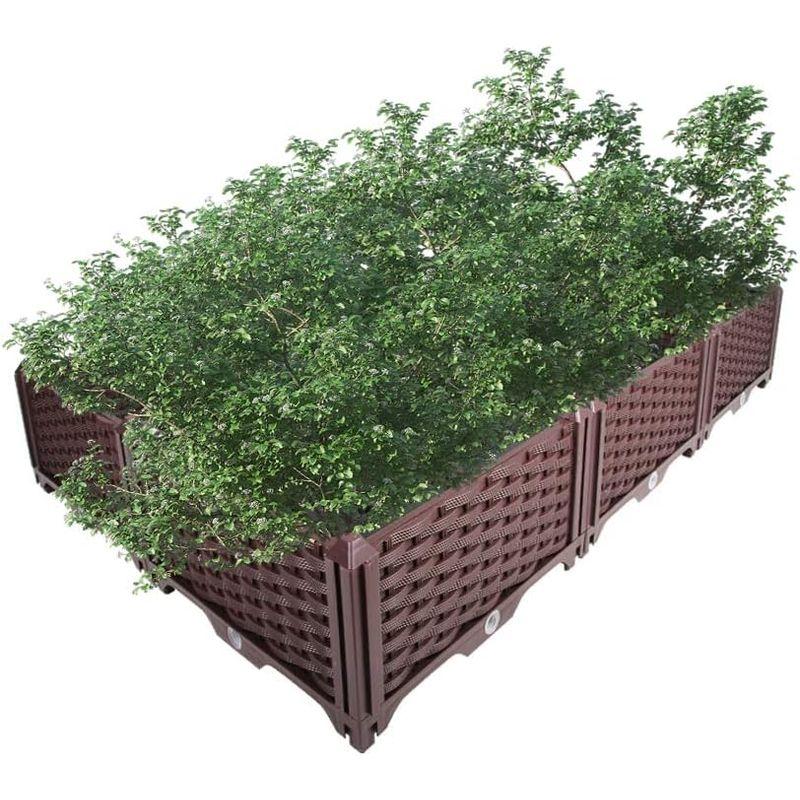 BAOYOUNI 組み立て簡単ガーデンボックス プランターボックスプラスチック鉢植え入れ花 植物 栽培ブラウン 鉢用品 大型プランター 莱園 組み立て簡単ガーデンボックス プランターボックスプラスチック鉢植え入れ花 植物 栽培ブラウン 鉢用品 大型プランター 莱園