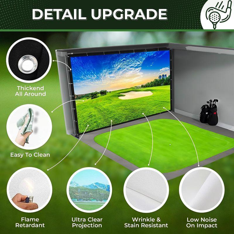 最新 KHAMPA ゴルフインパクトスクリーン - シミュレーター - 耐久性のあるグロメット - 強化ブラックボーダー - 9.8 x 11.5 【8604926794】(31406円)