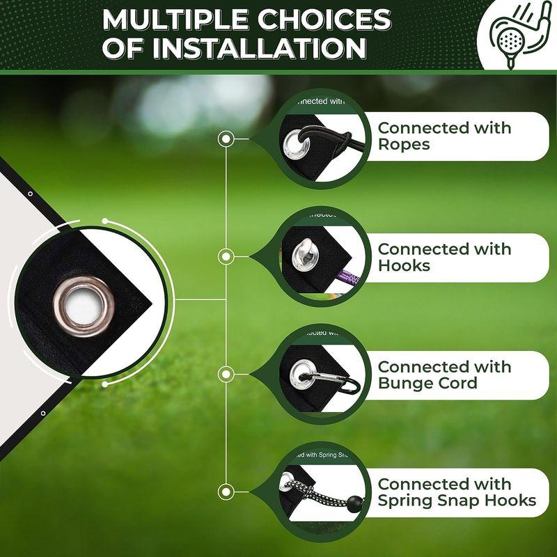 最新 KHAMPA ゴルフインパクトスクリーン - シミュレーター - 耐久性のあるグロメット - 強化ブラックボーダー - 9.8 x 11.5 【8604926794】(31406円)