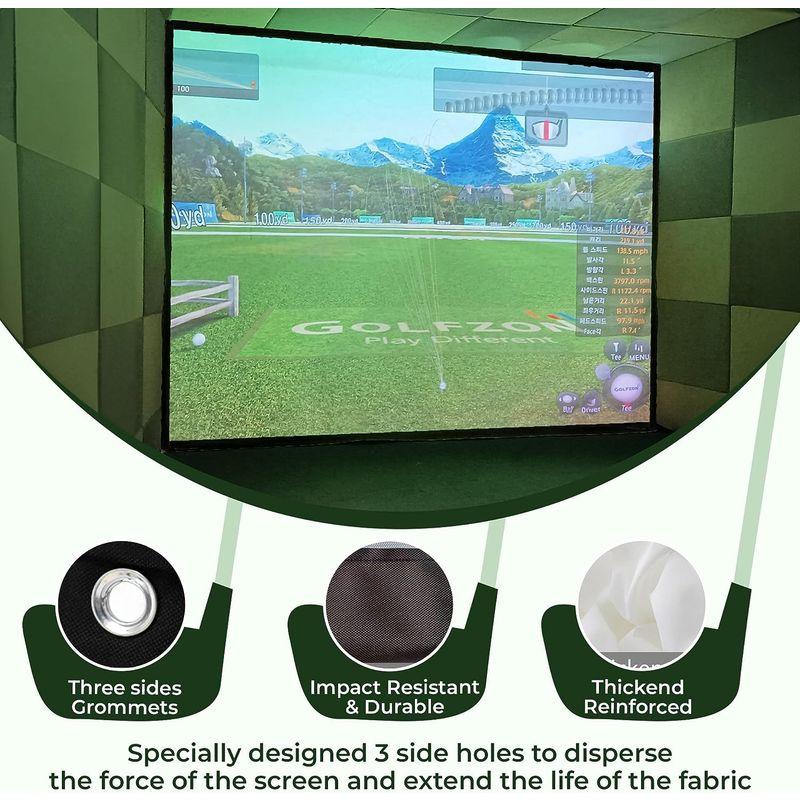 最新 KHAMPA ゴルフインパクトスクリーン - シミュレーター - 耐久性のあるグロメット - 強化ブラックボーダー - 9.8 x 11.5 【8604926794】(31406円)