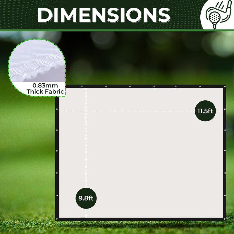 最新 KHAMPA ゴルフインパクトスクリーン - シミュレーター - 耐久性のあるグロメット - 強化ブラックボーダー - 9.8 x 11.5 【8604926794】(31406円)