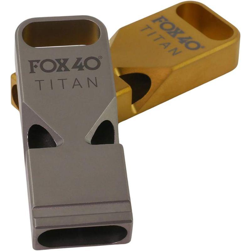 Fox 40 Titan プレミアムデュアルトーンチタンホイッスル - チタン Fox Titan プレミアムデュアルトーンチタンホイッスル チタン
