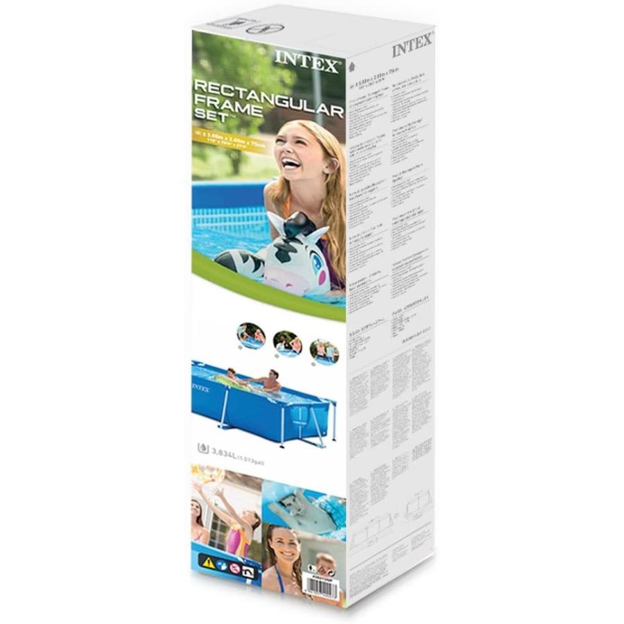 カバー付き INTEX インテックス ファミリープール 3m×2m×75cm 大型 プール　ファミリーサイズ フレームプール　子供用　キッズ_3