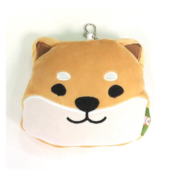 パスケース 定期入れ もちもち 顔型 柴犬 しばたさん くろやなぎさん