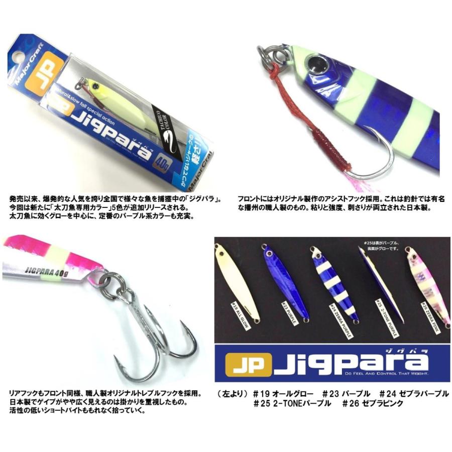 メジャークラフト ルアー メタルジグ ジグパラ ショート タチウオ スペシャルカラー 種類 g Jps ゼブラパープル 24 セール 釣り