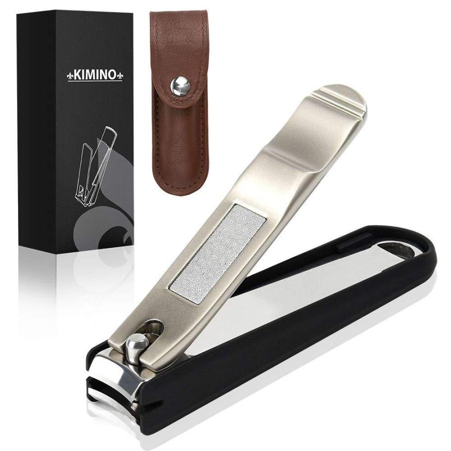 おしゃれ 爪切り カバー付き Kimino 爪切りプラス微粒やすり 飛び散り防止 滑し止め爪切り 手足用 高品質爪切り レザー収納袋付き