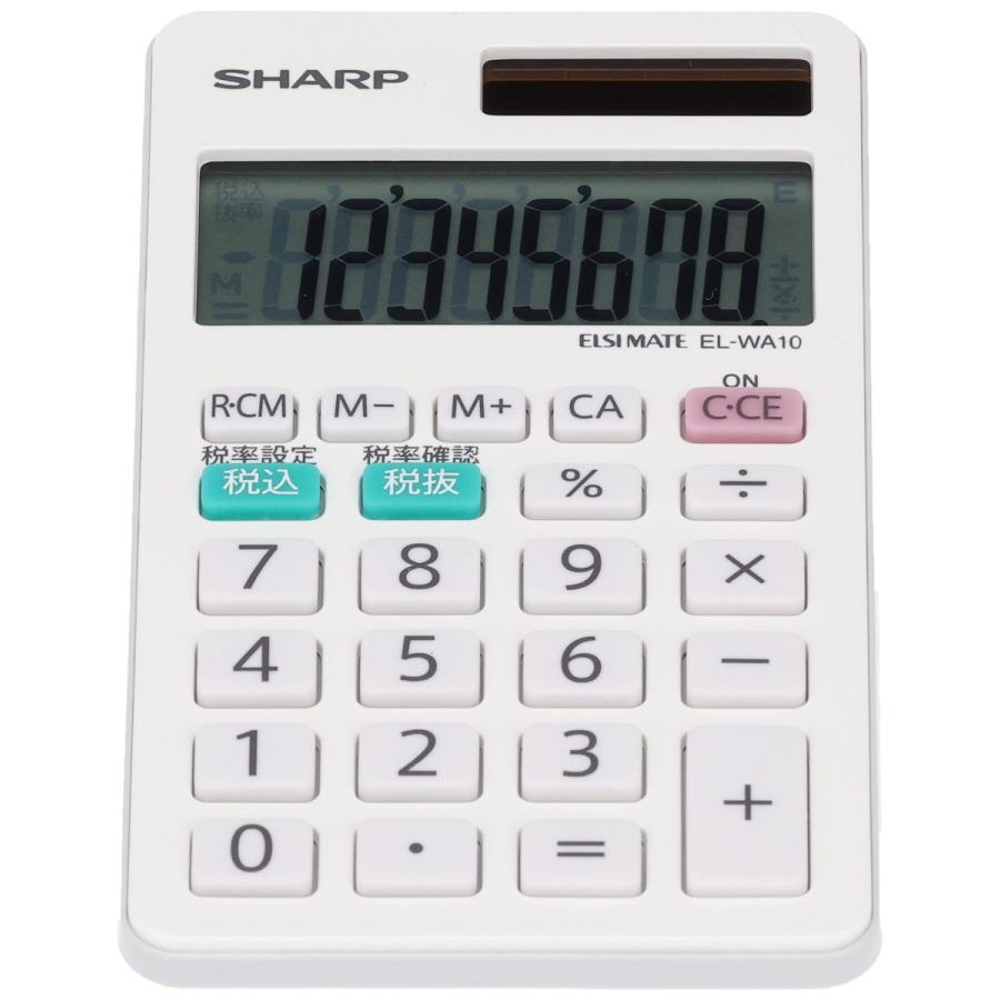 269円 品質検査済 シャープ 手帳タイプ電卓 ホワイト系 El Wa10x おしゃれ 簿記 文具