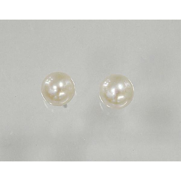 送料無料 K14WG 淡水真珠ピアス（5mm）冠婚葬祭にも！パールピアス_1