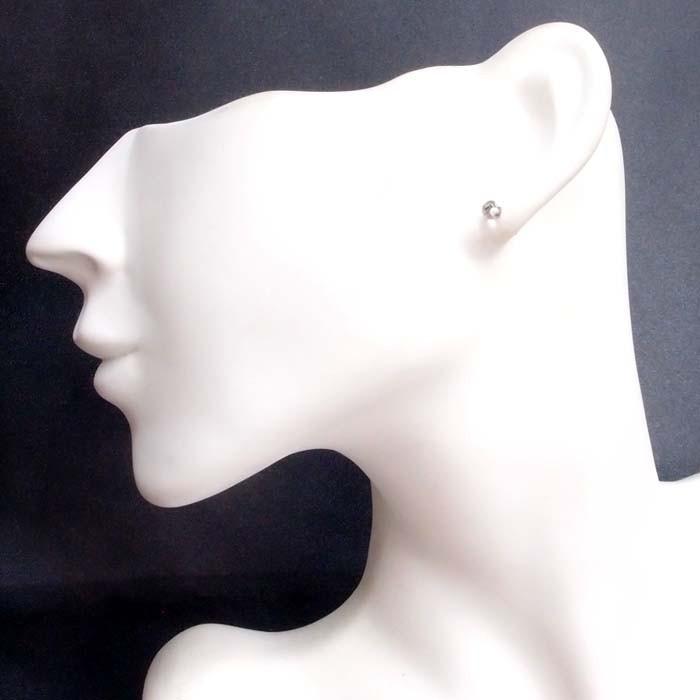 K18 水晶 クリスタル ピアス （4mm） ボールピアス 18金 18K ゴールド 