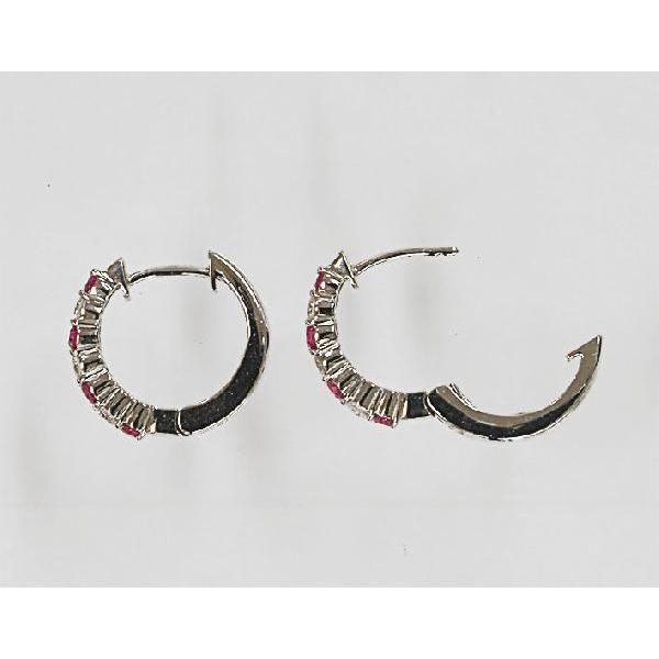 ダイヤ&ルビーのピアス　(K18) 送料無料」K18WG ルビー輪ピアス（D 0.24ct）一クラス上！ : 竹市時計