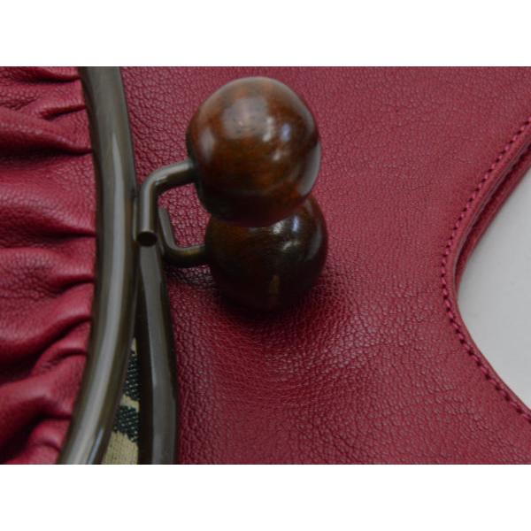 erva エルバ H.P.FRANCE がま口 レザートートバッグ レッド