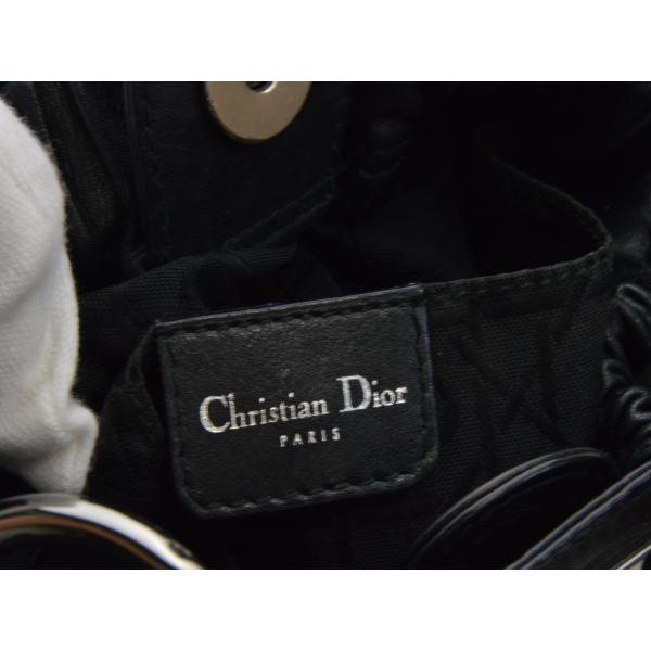 クリスチャンディオール Christian Dior ハンドバッグ マリスパール ストーン レザー ブラック レディース su_p e_u F-B6669｜ys-trivandrumshop｜08