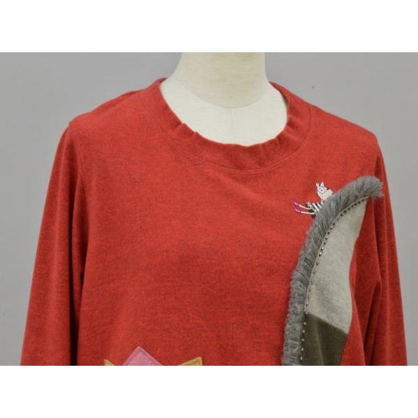 新品タグ付☆OLLEBOREBLA☆キツネ ブタ ロングニットチュニック M