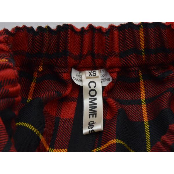 COMME des GARÇONS サルエルパンツ レッド・ブラックチェック COMME des GARÇONS サルエルパンツ レッド・ブラックチェック