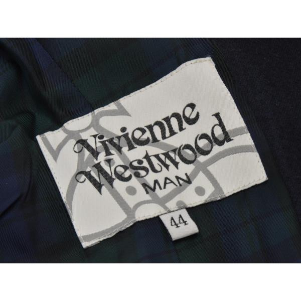 ヴィヴィアンウエストウッド Vivienne Westwood MAN テーラードジャケット パイピング 44サイズ ネイビー メンズ e_u F-L7714｜ys-trivandrumshop｜06