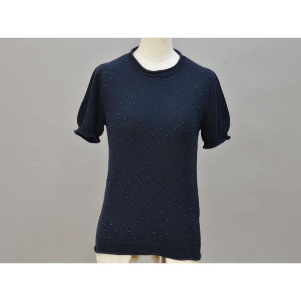 FOXEY 38 半袖 ニット トップス "Petits Pois" フォクシーブティック FOXEY BOUTIQUE Petits Pois ニット/トップス 38