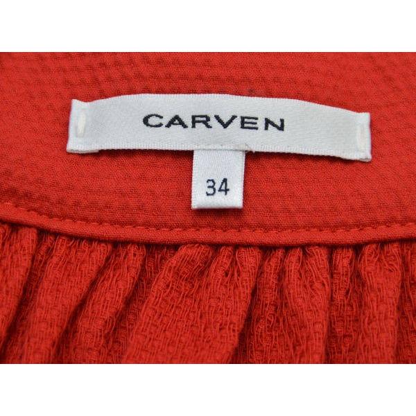 カルヴェン CARVEN コットン ギャザー スカート 34サイズ レッド レディース F-M9423｜ys-trivandrumshop｜04
