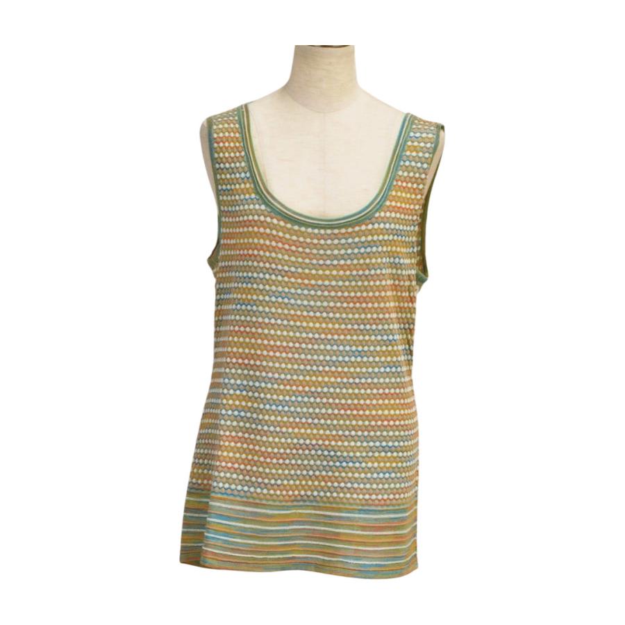 【美品】ミッソーニ（MISSONI）ノースリーブ/46 MISSONI エム ミッソーニ M ノースリーブ 総柄 46サイズ