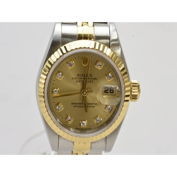 ロレックス ROLEX デイトジャスト 腕時計 10Pダイヤ YG×SSコンビ 62523 D-18 シルバー×ゴールド レディース su_p e_u F-WT324