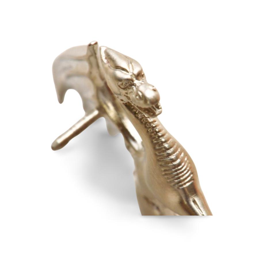 HERMES ドラゴンモチーフ ピンバッジ HERMES エルメス Hermes タリスマン ドラゴン ピンブローチ シルバー