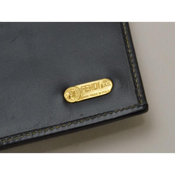 FENDI フェンディ ペカン 長財布/ロングウォレット レザー ブラック  