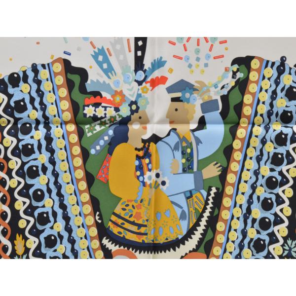 HERMES エルメス カレ90 COSUTUME DE FETE スカーフ シルク 衣装 HERMES エルメス カレ90 COSUTUME DE FETE スカーフ シルク 衣装