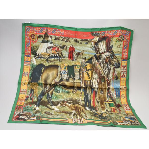 エルメス スカーフ カレ90 Les Cheyennes シャイアン族 シルク エルメス カレ90 Les Cheyennes シャイアン族 スカーフ シルク